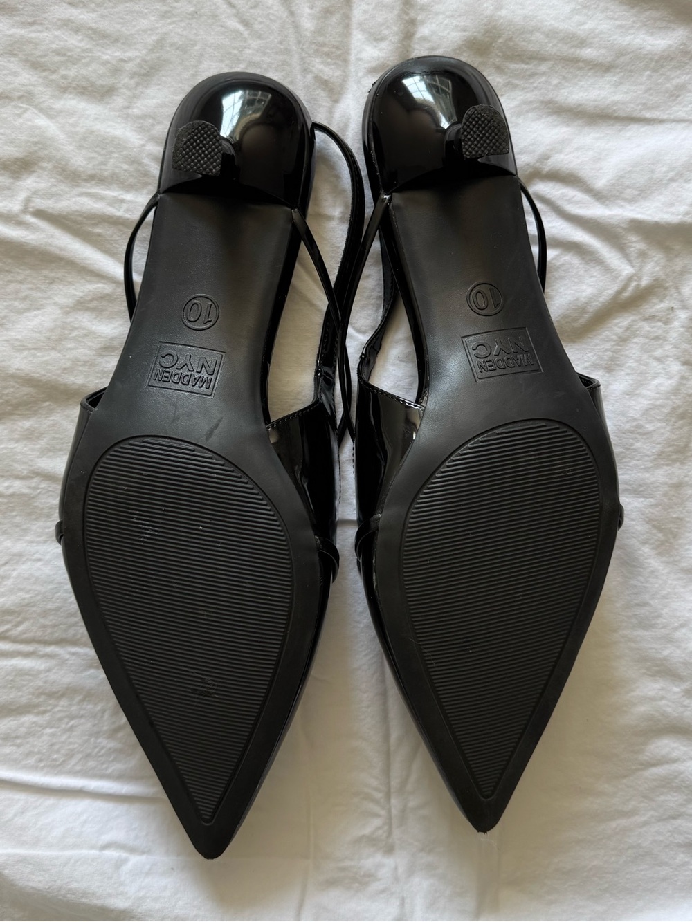 Madden NYC Black Patent Pointed-Toe Slingback Heels - Picture 4 of 4